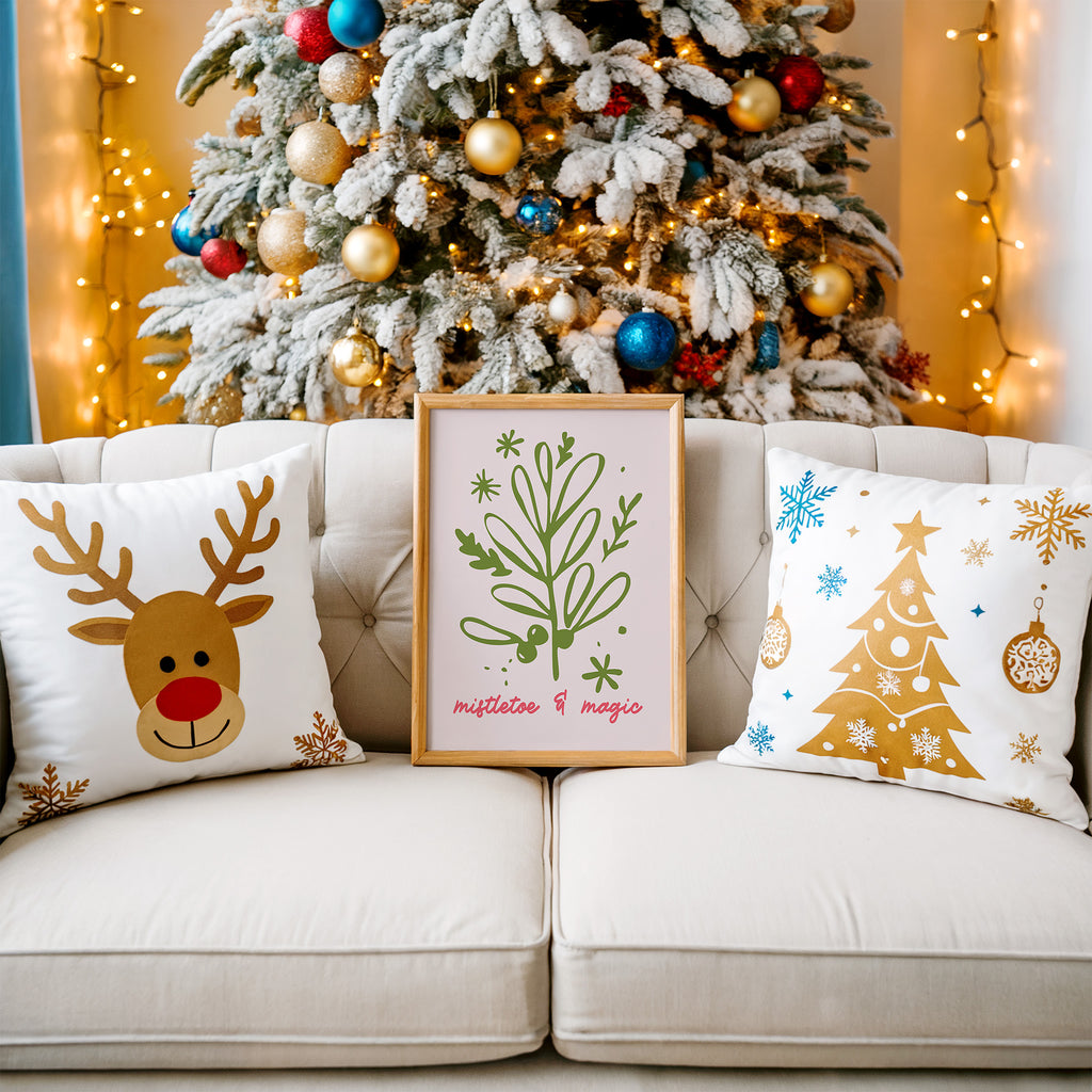 Charming Christmas Wall Art Set – 6 Hand-Drawn Holiday Prints | Festive & Fabulous Seasonal Decor