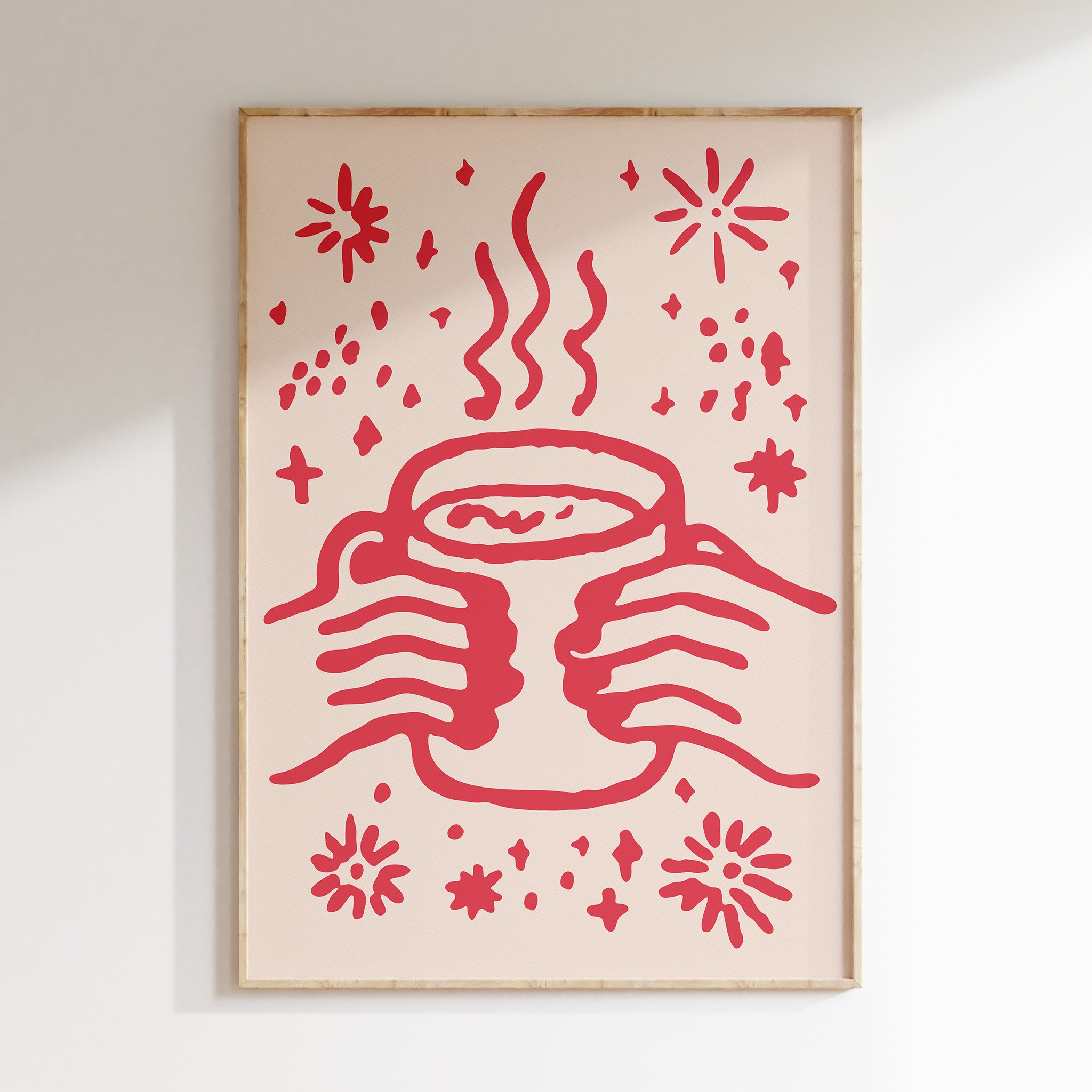 Cozy Hot Cocoa Wall Art | Warm Winter Holiday Illustration Print