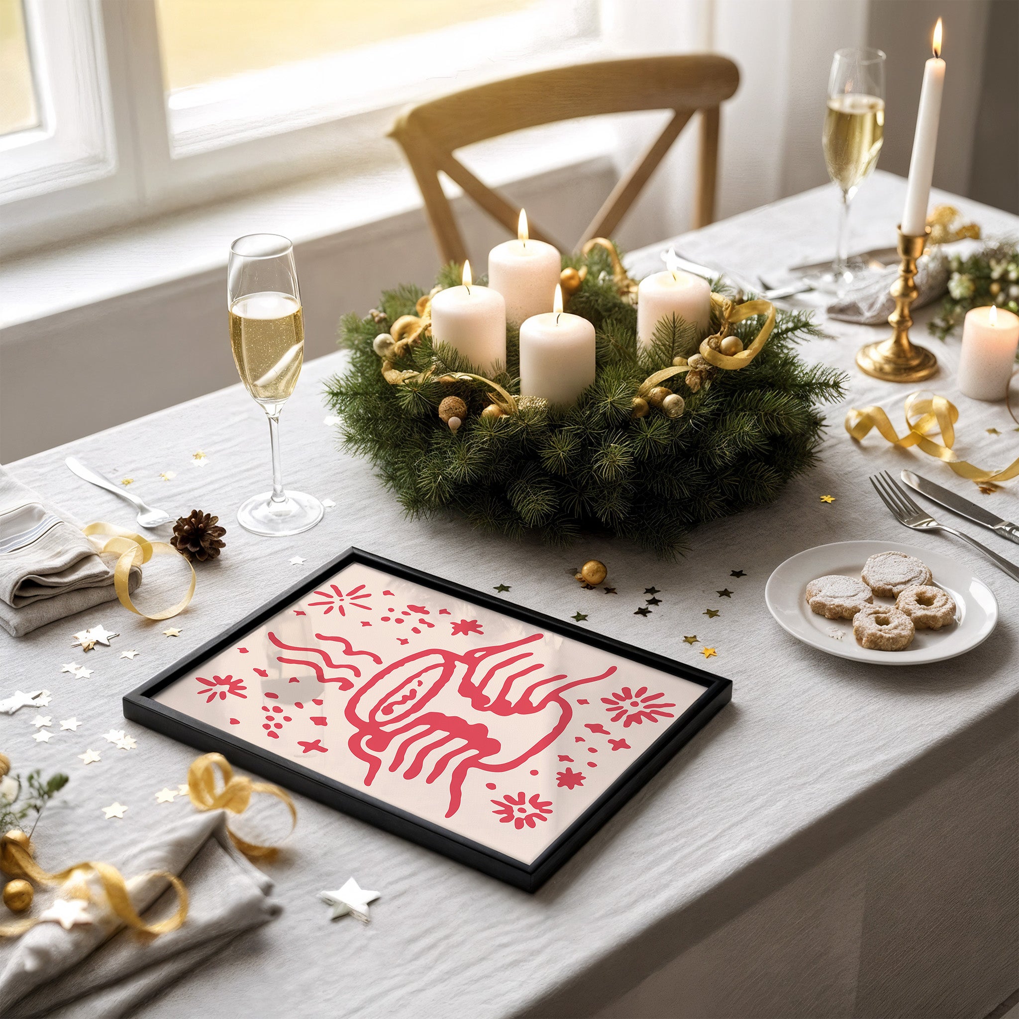 Cozy Hot Cocoa Wall Art | Warm Winter Holiday Illustration Print